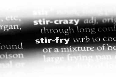 Stir fry Word'de bir sözlük. Stir fry kavramı.