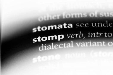 bir sözlüğü'ndeki sözcüğü ezelim. Stomp kavramı.