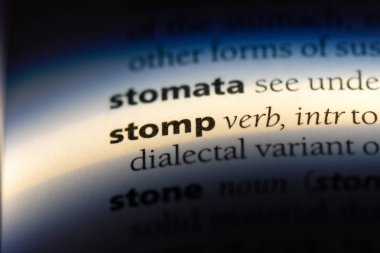 bir sözlüğü'ndeki sözcüğü ezelim. Stomp kavramı.