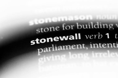 bir sözlüğü'ndeki sözcüğü stonewall. kavram stonewall.