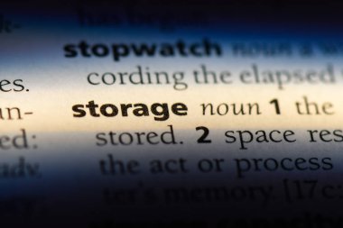 depolama Word'de bir sözlük. depolama kavramı.