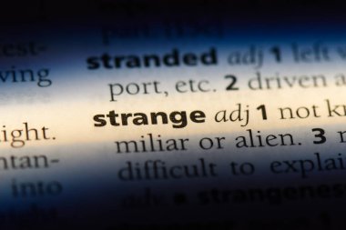 garip kelime sözlüğe. tuhaf kavramı.