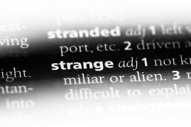 garip kelime sözlüğe. tuhaf kavramı.