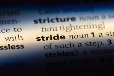 bir sözlüğü'ndeki sözcüğü stride. adım kavramı.