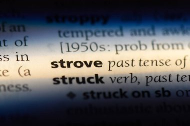 bir sözlüğü'ndeki sözcüğü strove. strove kavramı.