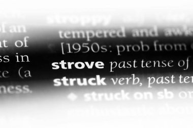 bir sözlüğü'ndeki sözcüğü strove. strove kavramı.