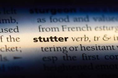 stutter word in a dictionary. stutter concept. clipart