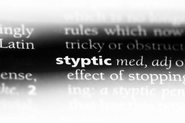 bir sözlüğü'ndeki styptic sözcüğü. styptic kavramı.