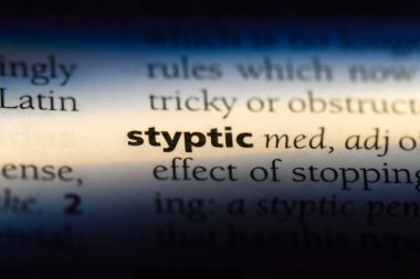 bir sözlüğü'ndeki styptic sözcüğü. styptic kavramı.