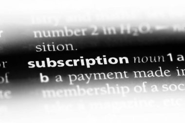 abonelik Word'de bir sözlük. abonelik kavramı.