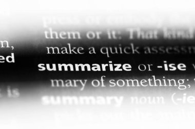 Sözlüğe sözcük özetler. kavram özetlemek.