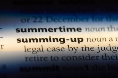 bir sözlüğü'ndeki sözcüğü özetliyor. kavram özetleme.