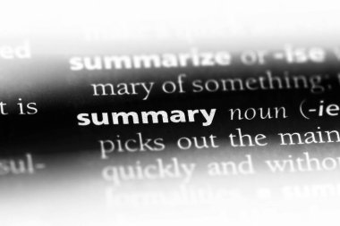 bir sözlüğü'ndeki Özet sözcüğü. Özet kavramı.