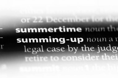 bir sözlüğü'ndeki sözcüğü özetliyor. kavram özetleme.