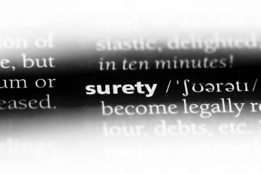 bir sözlüğü'ndeki kefalet sözcüğü. Kefalet kavramı.