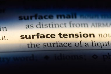 yüzey gerilimi Word'de bir sözlük. yüzey gerilimi kavramı.