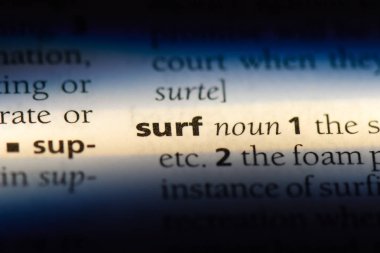 sörf Word'de bir sözlük. sörf kavramı.