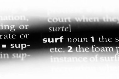 sörf Word'de bir sözlük. sörf kavramı.