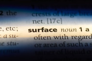 bir sözlüğü'ndeki yüzey sözcüğü. yüzey kavramı.