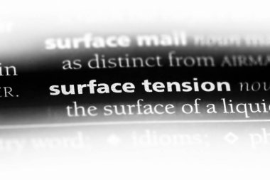 yüzey gerilimi Word'de bir sözlük. yüzey gerilimi kavramı.
