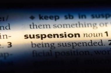 süspansiyon Word'de bir sözlük. süspansiyon kavramı.
