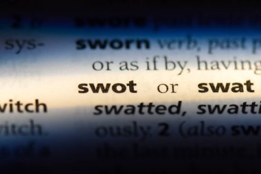 SWOT Word'de bir sözlük. SWOT kavramı.