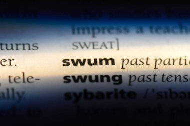 bir sözlük swum Word'de. swum kavramı.