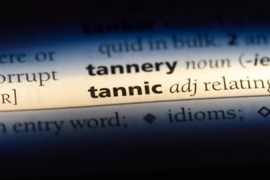 bir sözlüğü'ndeki tanenli sözcüğü. tanenli kavramı.