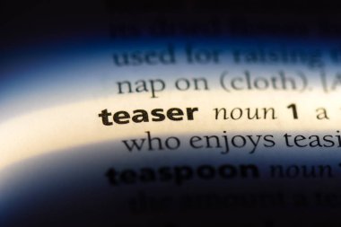 teaser Word'de bir sözlük. teaser kavramı.