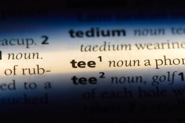 Tee Word'de bir sözlük. Tee kavramı.