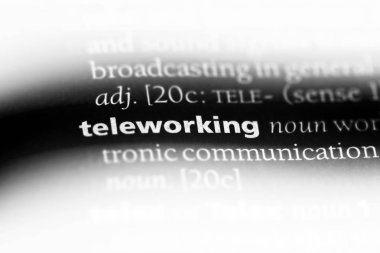 Teleworking Word'de bir sözlük. Teleworking kavramı.
