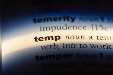 bir sözlüğü'ndeki geçici sözcüğü. geçici kavramı.