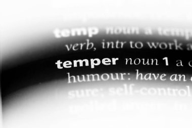 bir sözlüğü'ndeki sözcüğü temper. öfke kavramı.