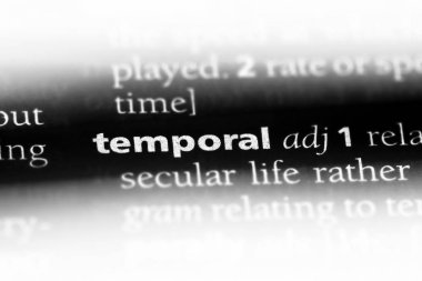 Zamansal tek kelimeyle bir sözlük. Zamansal kavramı.