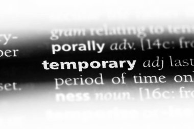 bir sözlüğü'ndeki geçici sözcüğü. geçici kavramı.