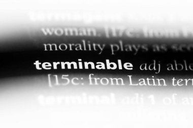 terminable tek kelimeyle bir sözlük. terminable kavramı.