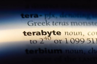 bir sözlüğü'ndeki terabayt sözcüğü. terabayt kavramı.
