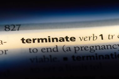 bir sözlüğü'ndeki sözcüğü sonlandırın. kavram sonlandırmak.