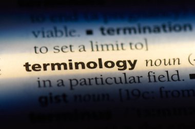 Sözlükteki terimler kelime. terminoloji kavramı.