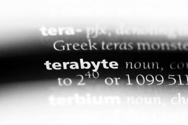 bir sözlüğü'ndeki terabayt sözcüğü. terabayt kavramı.