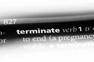 bir sözlüğü'ndeki sözcüğü sonlandırın. kavram sonlandırmak.