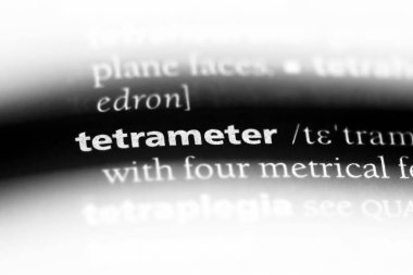 tetrameter tek kelimeyle bir sözlük. tetrameter kavramı.