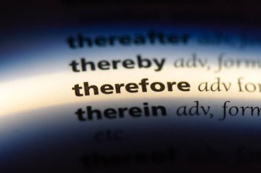 Bu nedenle tek kelimeyle bir sözlük. Bu nedenle kavramı.