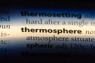 Termosfere Word'de bir sözlük. Termosfere kavramı.