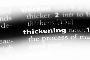 bir sözlüğü'ndeki kalınlaşma sözcüğü. kalınlaşma kavramı.