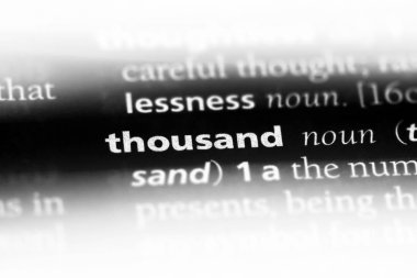 bir sözlüğü'ndeki bin sözcüğü. bin kavramı.