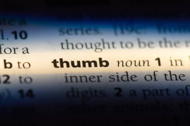 başparmak Word'de bir sözlük. başparmak kavramı.
