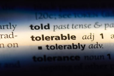 tolere edilebilir tek kelimeyle bir sözlük. tolere edilebilir kavramı.