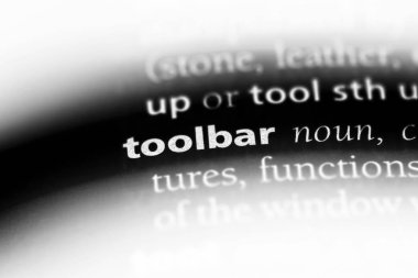 bir sözlüğü'ndeki araç çubuğu sözcüğü. Araç konsepti.