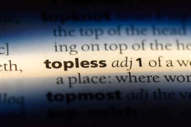 bir sözlüğü'ndeki üstsüz sözcüğü. üstsüz kavramı.